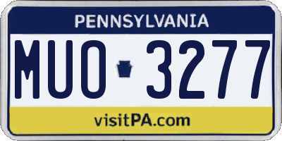 PA license plate MUO3277