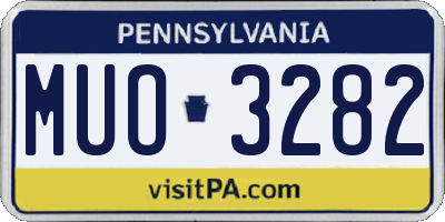 PA license plate MUO3282