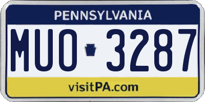 PA license plate MUO3287