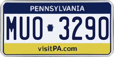 PA license plate MUO3290
