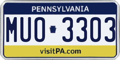 PA license plate MUO3303