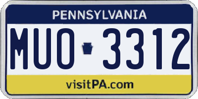PA license plate MUO3312