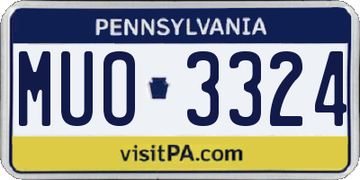 PA license plate MUO3324