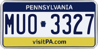 PA license plate MUO3327