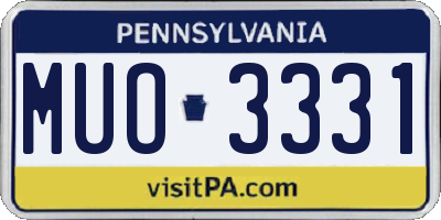 PA license plate MUO3331