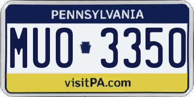 PA license plate MUO3350