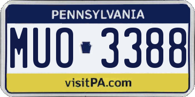 PA license plate MUO3388