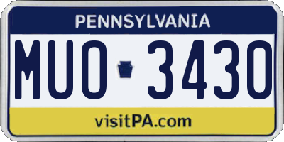 PA license plate MUO3430
