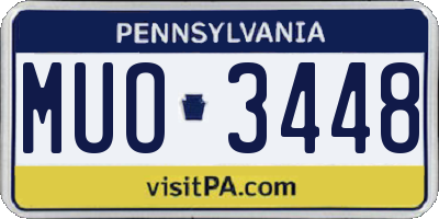 PA license plate MUO3448