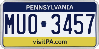 PA license plate MUO3457