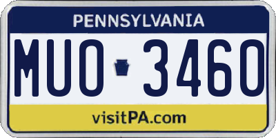 PA license plate MUO3460