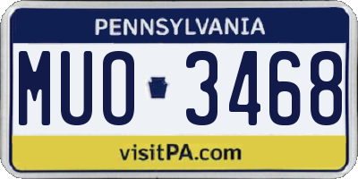 PA license plate MUO3468