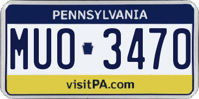 PA license plate MUO3470