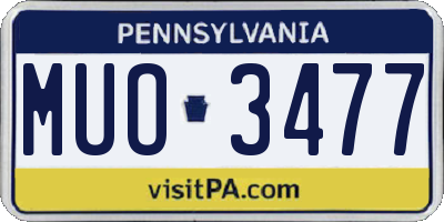 PA license plate MUO3477
