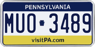 PA license plate MUO3489
