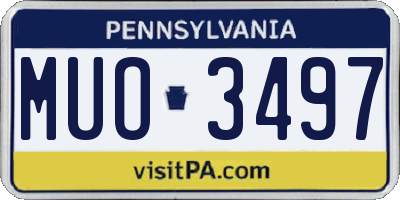 PA license plate MUO3497