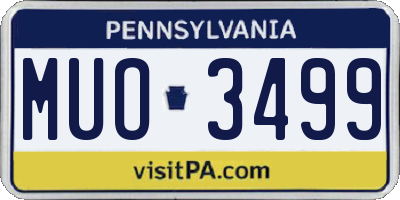 PA license plate MUO3499