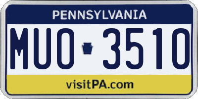 PA license plate MUO3510