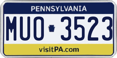 PA license plate MUO3523