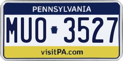 PA license plate MUO3527