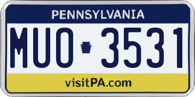 PA license plate MUO3531