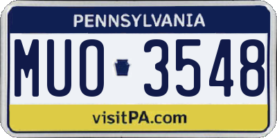 PA license plate MUO3548