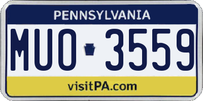 PA license plate MUO3559