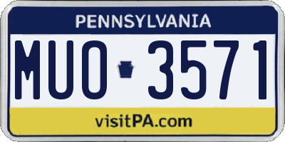 PA license plate MUO3571