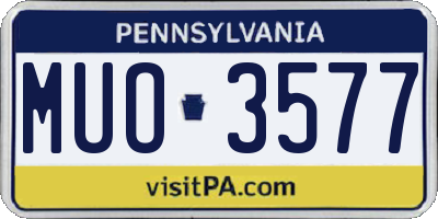 PA license plate MUO3577