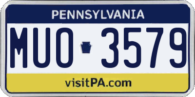 PA license plate MUO3579