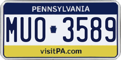 PA license plate MUO3589