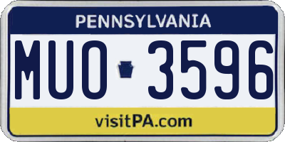 PA license plate MUO3596