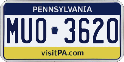 PA license plate MUO3620