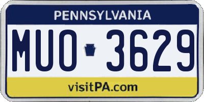 PA license plate MUO3629