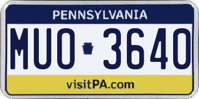 PA license plate MUO3640