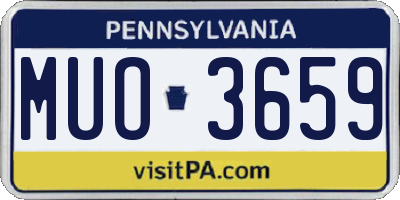 PA license plate MUO3659