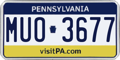 PA license plate MUO3677