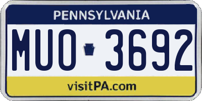 PA license plate MUO3692