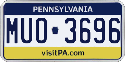 PA license plate MUO3696