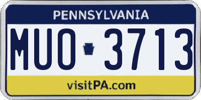 PA license plate MUO3713
