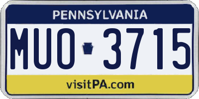 PA license plate MUO3715