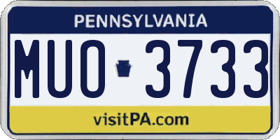 PA license plate MUO3733