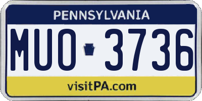 PA license plate MUO3736