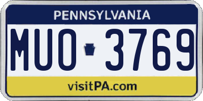 PA license plate MUO3769