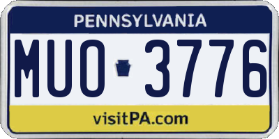 PA license plate MUO3776
