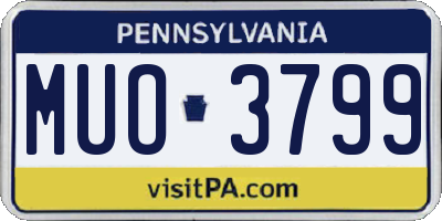 PA license plate MUO3799