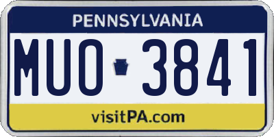 PA license plate MUO3841