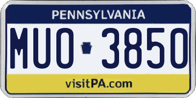 PA license plate MUO3850