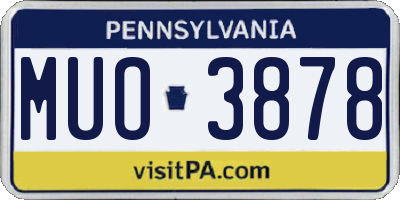 PA license plate MUO3878