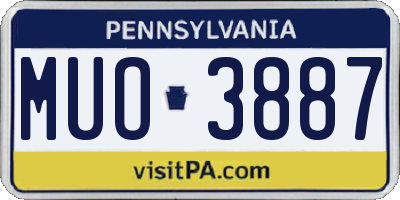 PA license plate MUO3887